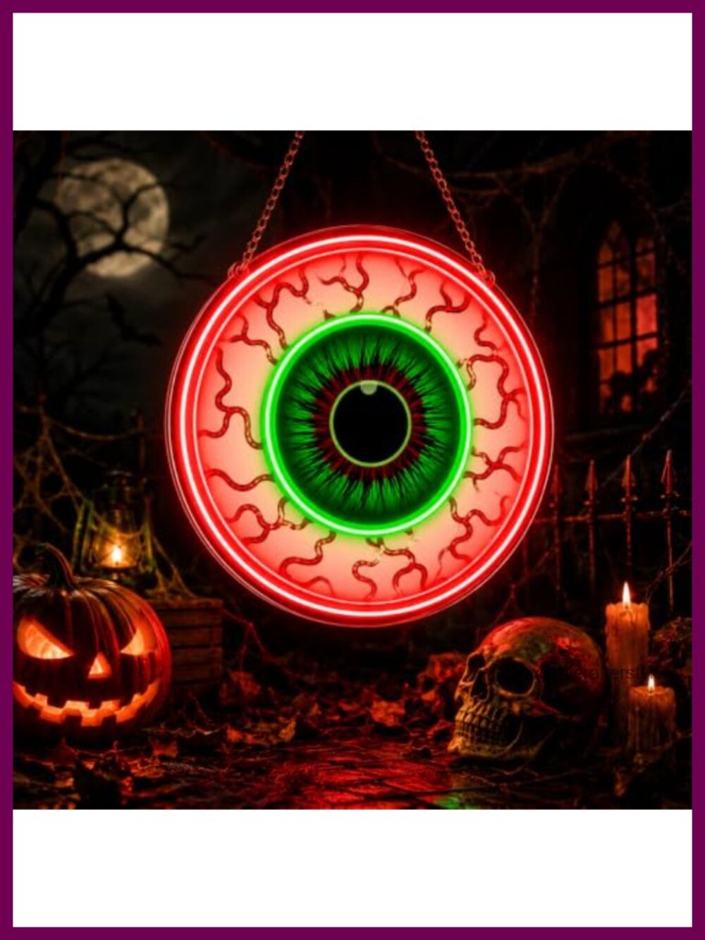 Halloween Eyeball Neon Sign Bloodshot Eye Light Window Decor